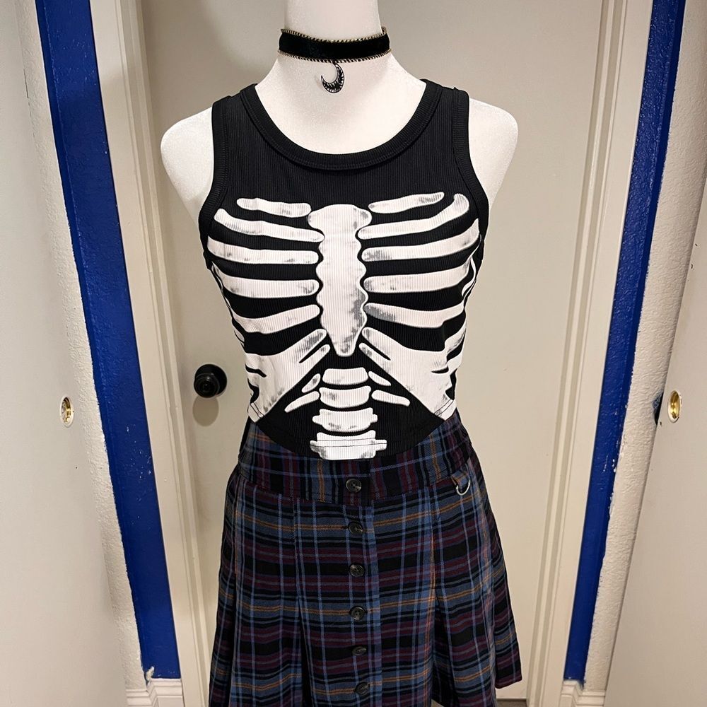 Skeleton Print Tank Top Size S